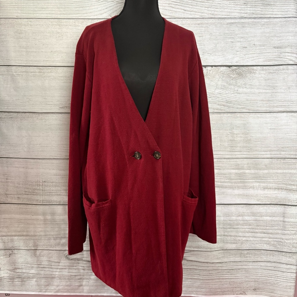 J.Crew Mercantile Women's Sweater Blazer Cardigan Double‎ Button Cotton Size XL